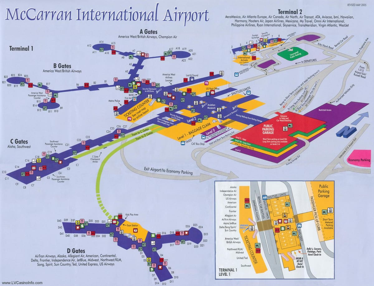 ਨਕਸ਼ਾ ਦੇ McCarran ਹਵਾਈ ਅੱਡੇ